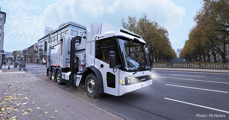 电动垃圾卡车有利于减少汽车尾气排放